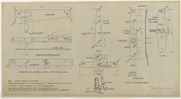 PLAN DE VOILURE/GREEMENT - DENTY SLOOP  6,25 m (1957)