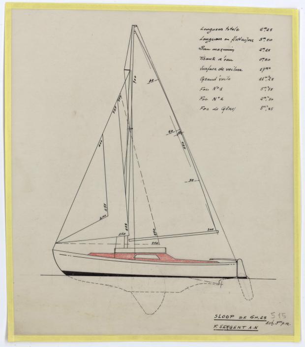 PLAN GENERAL - DENTY SLOOP  6,25 m (1957)