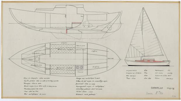 PLAN GENERAL - DEJA   CRUISER 8,50 m (1957)