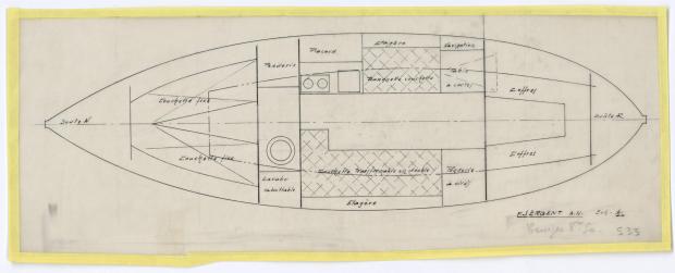 PLAN D&#039;AMENAGEMENT  - DEJA   CRUISER 8,50 m (1957)