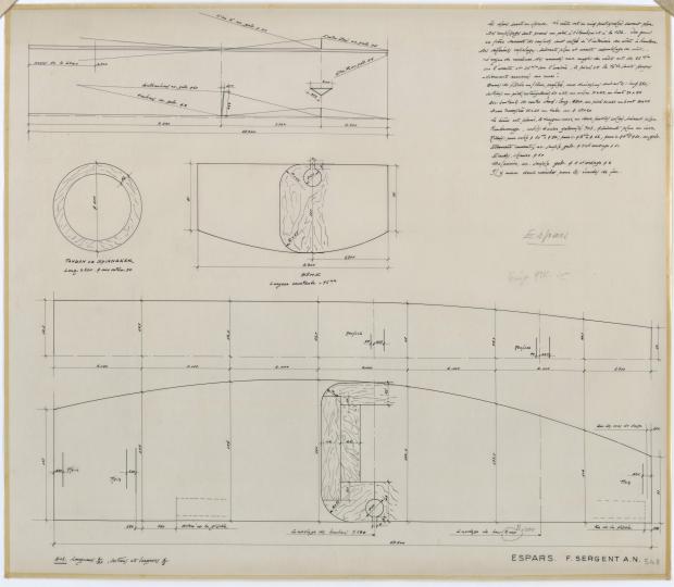 PLAN DE VOILURE/GREEMENT - CABRETTE CRUISER NORVEGIEN 9,25 m (1957)
