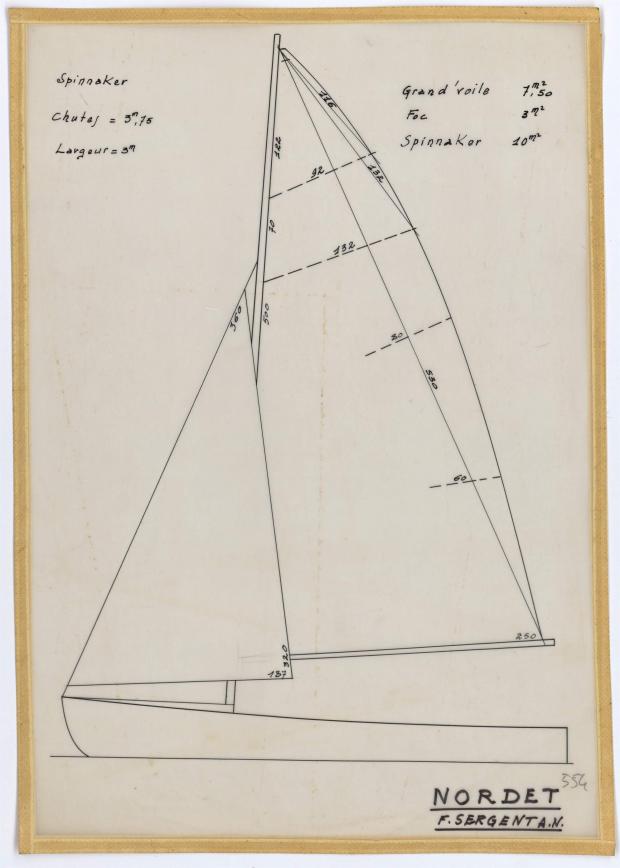 PLAN DE VOILURE/GREEMENT - NORDET 4,20 m (1957)