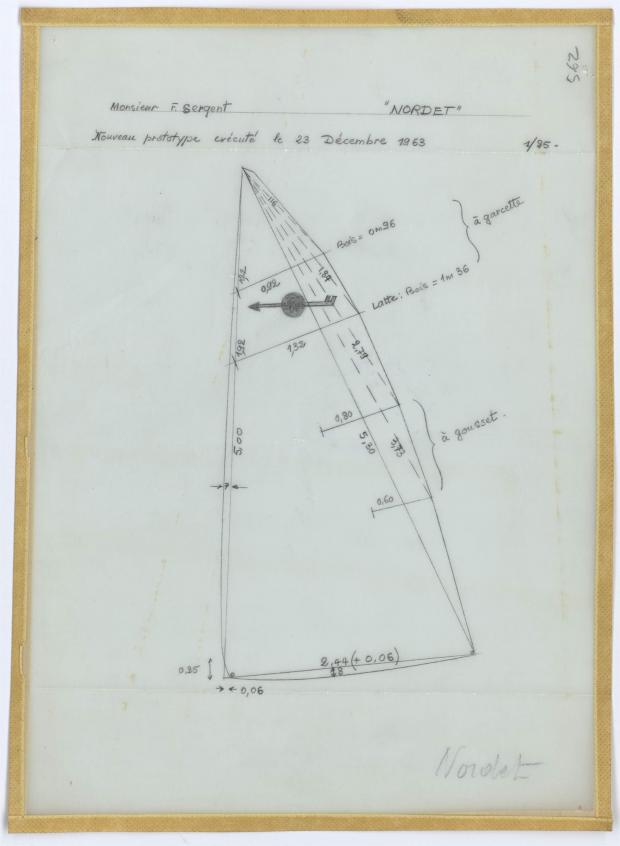 PLAN DE VOILURE/GREEMENT - NORDET 4,20 m (1957)