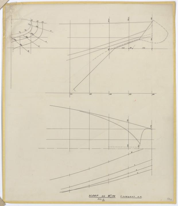 PLAN DE COQUE - SLOOP 8,75 M (1957)