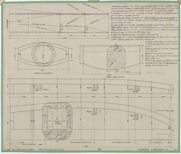 PLAN DE VOILURE/GREEMENT - AOUFFA II 14 m   (1958)