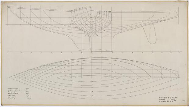 PLAN DE COQUE - STEMAEL III, RACER DE  12,25m (1958)