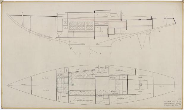 PLAN D&#039;AMENAGEMENT  - RACER DE 12,25 M (1958)