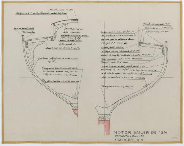 PLAN DE CONSTRUCTION - MOTOR SAILER DE 12 m (1958)