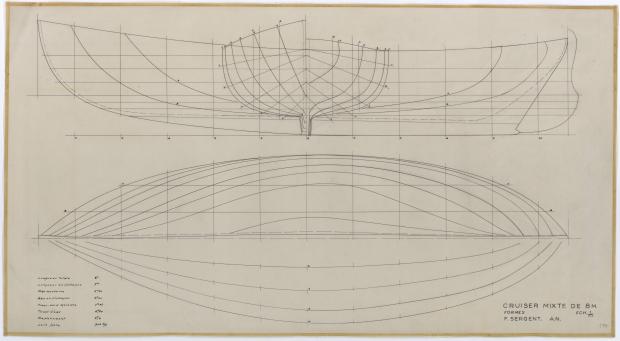 PLAN DE COQUE - CRUISER MIXTE DE 8 M (1958)