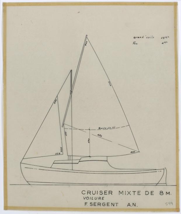 PLAN DE VOILURE/GREEMENT - CRUISER MIXTE DE 8 M (1958)