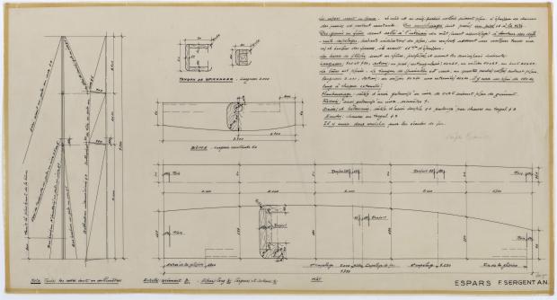 PLAN DE VOILURE/GREEMENT - SUPER BONITE 8,50 m (1959)