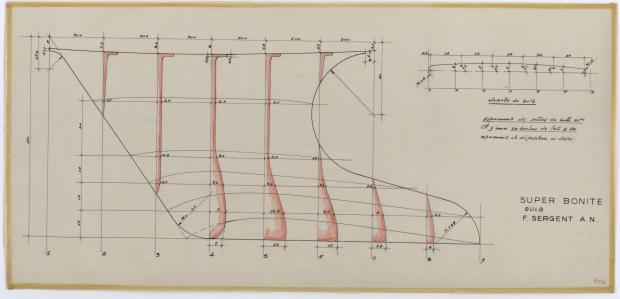 PLAN DE DERIVE/QUILLE - SUPER BONITE 8,50 m (1959)