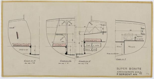 PLAN D&#039;AMENAGEMENT  - SUPER BONITE 8,50 m (1959)