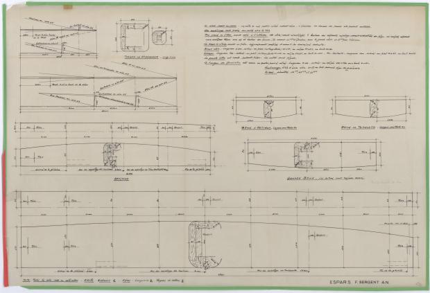 PLAN DE VOILURE/GREEMENT - CRUISER RAPIDE DE 13,75 m à dérive (1959)