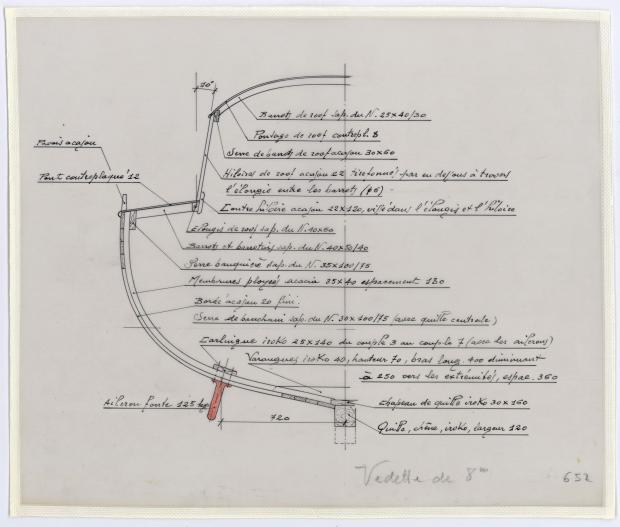 PLAN DE CONSTRUCTION - VEDETTE  8 m (1960)