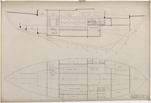 PLAN D&#039;AMENAGEMENT  - TALLY-HO CRUISER 10,25 m  (1960)