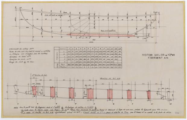 PLAN DE CONSTRUCTION - FANTASQUE MOTOR SAILOR  10,50 m (1960)