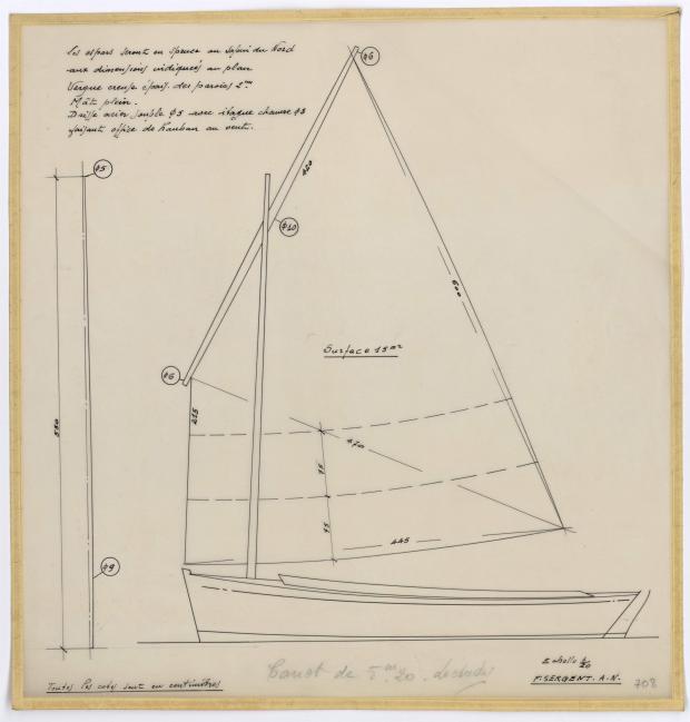 PLAN DE VOILURE/GREEMENT - LOCTUDY  5,20 m (1960)