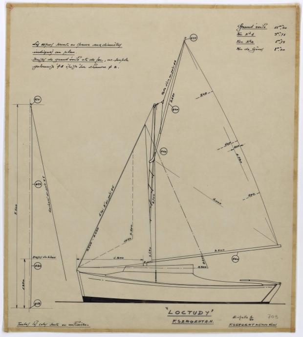 PLAN DE VOILURE/GREEMENT - LOCTUDY  5,20 m (1960)