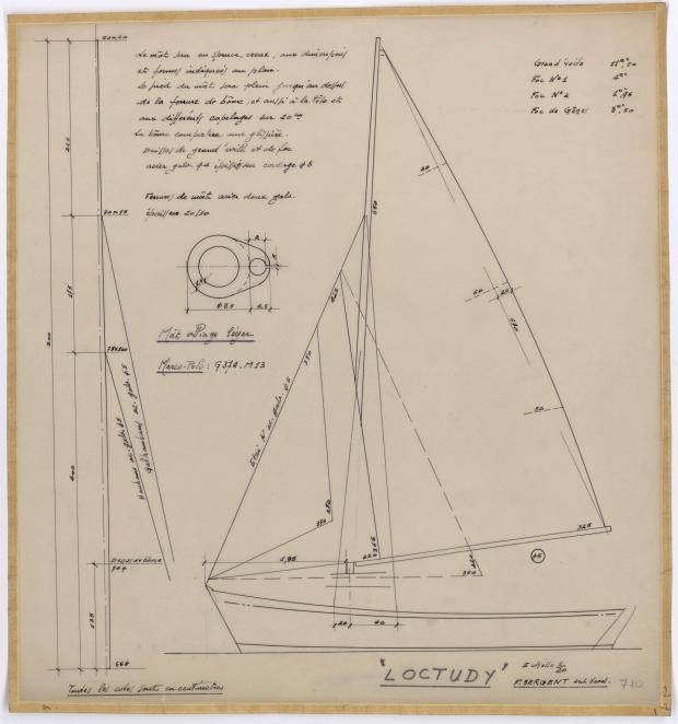 PLAN DE VOILURE/GREEMENT - LOCTUDY  5,20 m (1960)