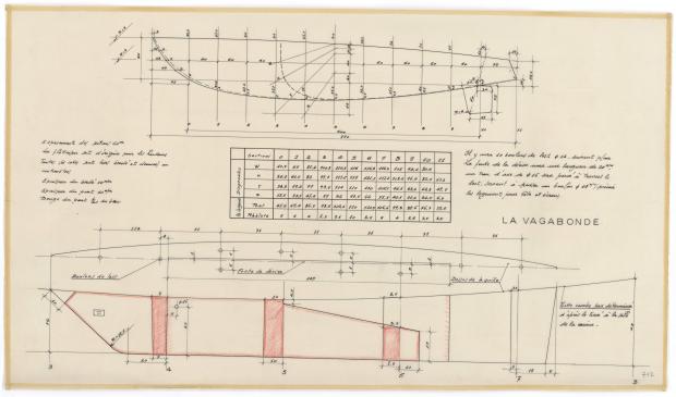 PLAN DE CONSTRUCTION - LA VAGABONDE SLOOP DE 7,50 m (1960)