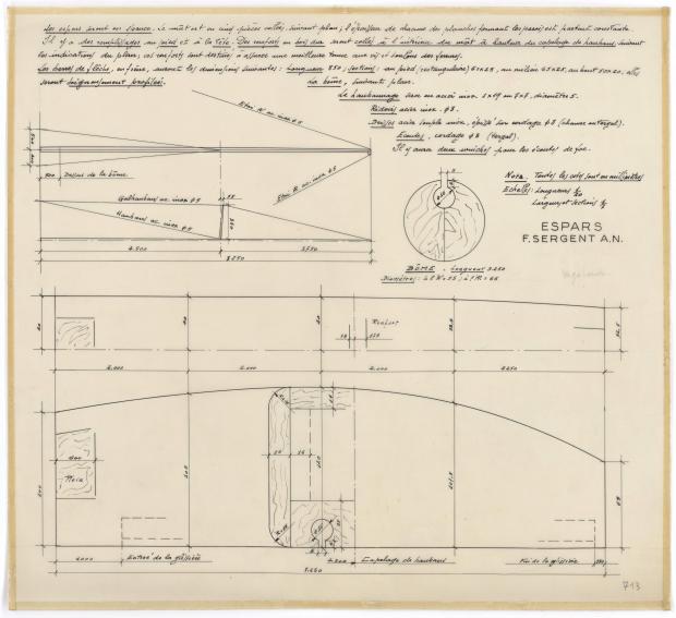 PLAN DE VOILURE/GREEMENT - LA VAGABONDE SLOOP DE 7,50 m (1960)