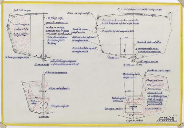 PLAN DE CONSTRUCTION - PLUVIER DERIVEUR LESTE DE 6,60 m (1961)