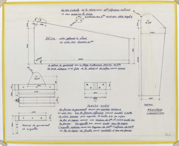 PLAN DE DERIVE/QUILLE - PLUVIER DERIVEUR LESTE DE 6,60 m (1961)