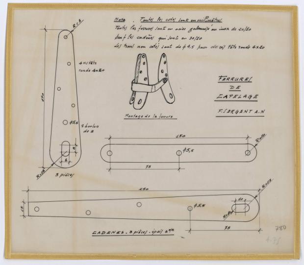 PLAN DE VOILURE/GREEMENT - PLUVIER DERIVEUR LESTE DE 6,60 m (1961)