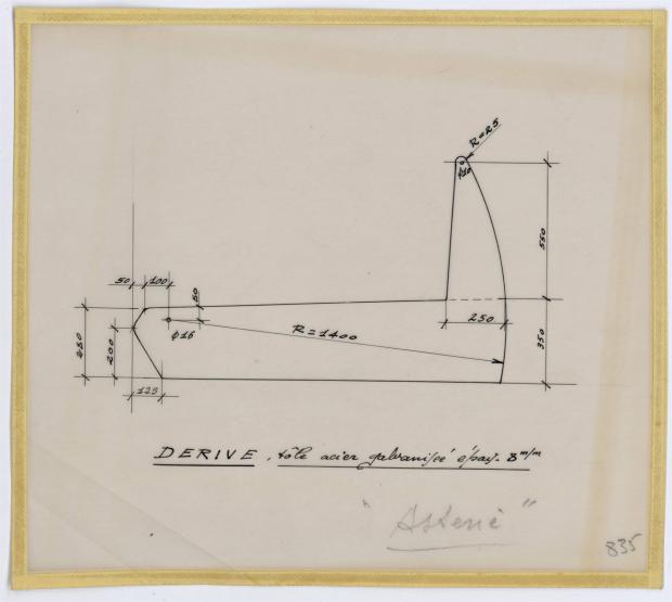 PLAN DE DERIVE/QUILLE - ASTERIE 7,50 M à Dérive (1961)