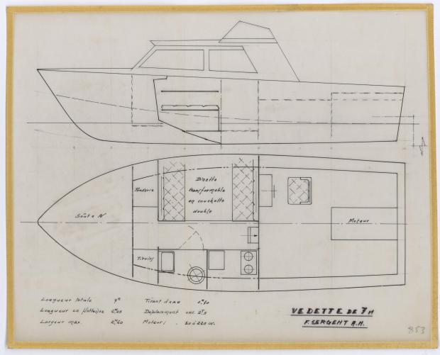 PLAN D&#039;AMENAGEMENT  - VEDETTE DE  5,75 m (1962)