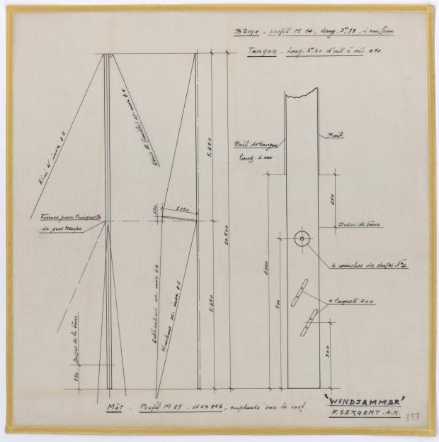 PLAN DE VOILURE/GREEMENT - WINDJAMMER  10 M (1962)