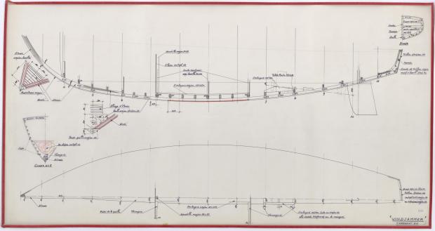 PLAN DE DERIVE/QUILLE - WINDJAMMER  12,20 M (1962)