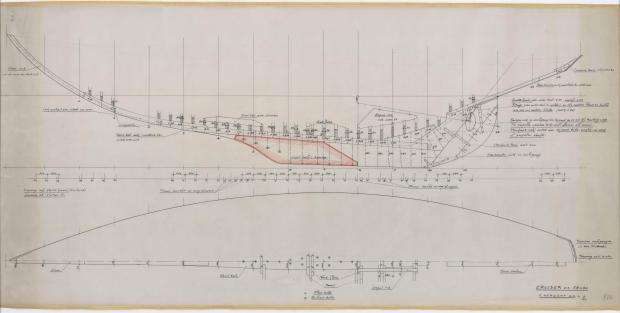 PLAN DE DERIVE/QUILLE - CRUISER  13,50 M (1963)