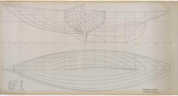 PLAN DE COQUE - CRUISER  13,50 M (1963)