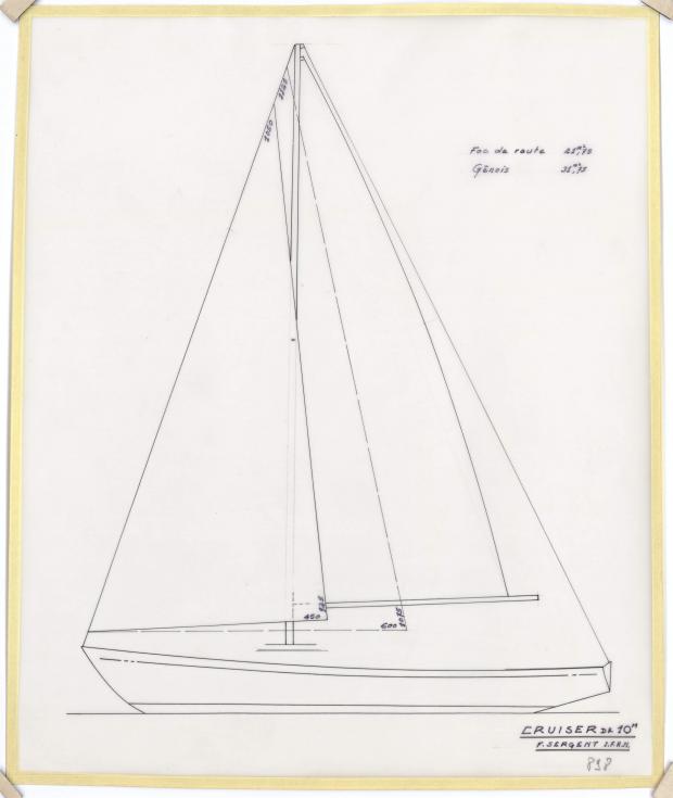 PLAN DE VOILURE/GREEMENT - CRUISEUR RAPIDE 10 M (1963)