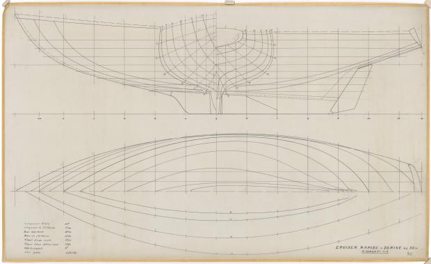 PLAN DE COQUE - CRUISEUR RAPIDE 10 M (1963)