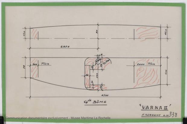 PLAN DE VOILURE/GREEMENT - Varna II   12,35 m (1964)