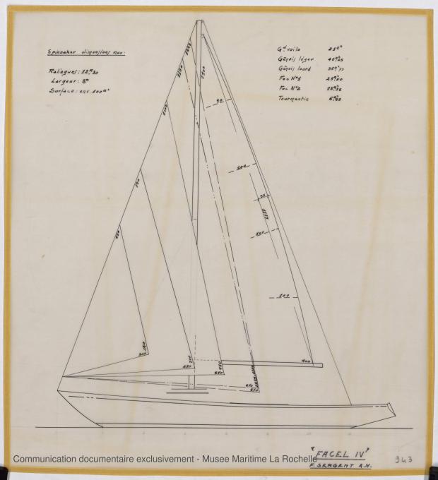 PLAN DE VOILURE/GREEMENT - Thetis III , Facel IV & Ste Anne IV 11,50 m (1964)