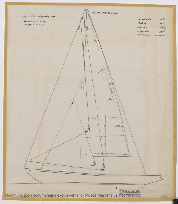 PLAN DE VOILURE/GREEMENT - Thetis III , Facel IV & Ste Anne IV 11,50 m (1964)