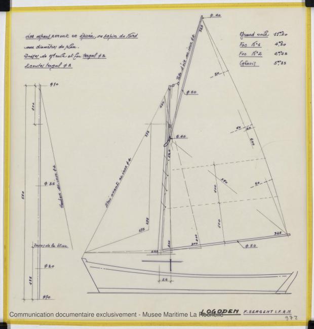 PLAN DE VOILURE/GREEMENT - Logoden, Sloop 5,40 m (1964)