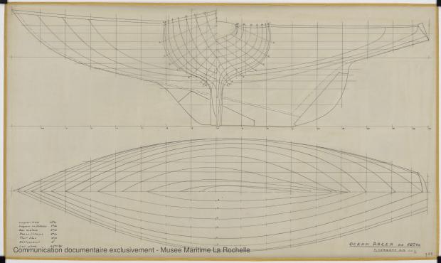 PLAN DE COQUE - Facel III  Course croisière  10,60 m (1964)