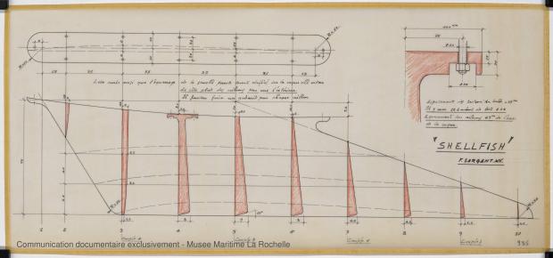 PLAN DE DERIVE/QUILLE - Shelfish  8,75 M (1965)