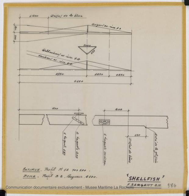 PLAN DE VOILURE/GREEMENT - Shelfish  8,75 M (1965)