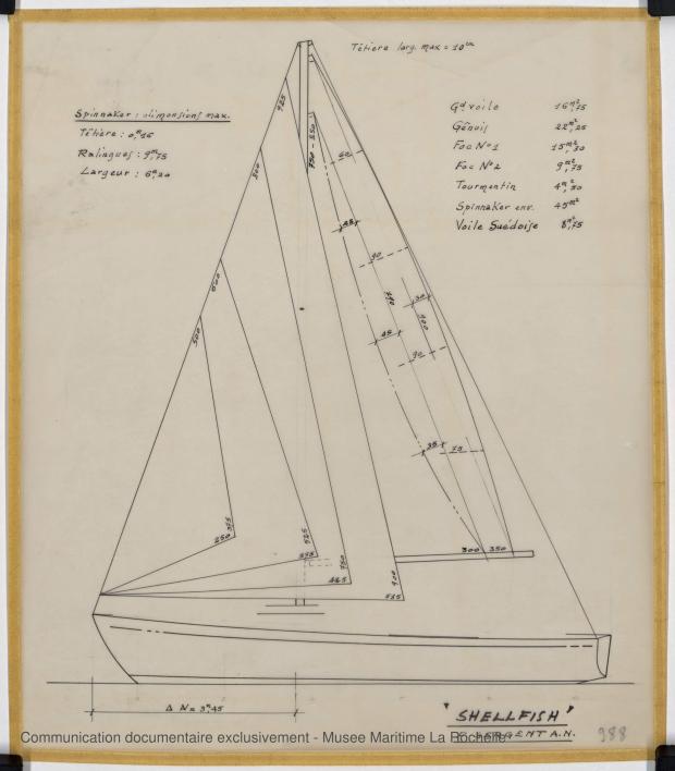 PLAN DE VOILURE/GREEMENT - Shelfish  8,75 M (1965)