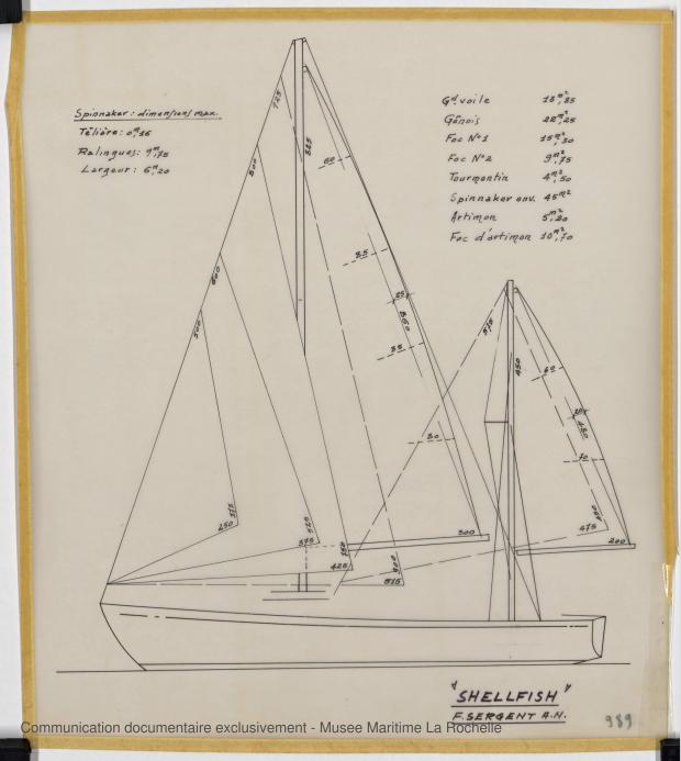 PLAN DE VOILURE/GREEMENT - Shelfish  8,75 M (1965)