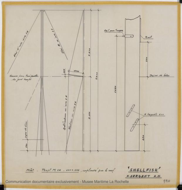 PLAN DE VOILURE/GREEMENT - Shelfish  8,75 M (1965)