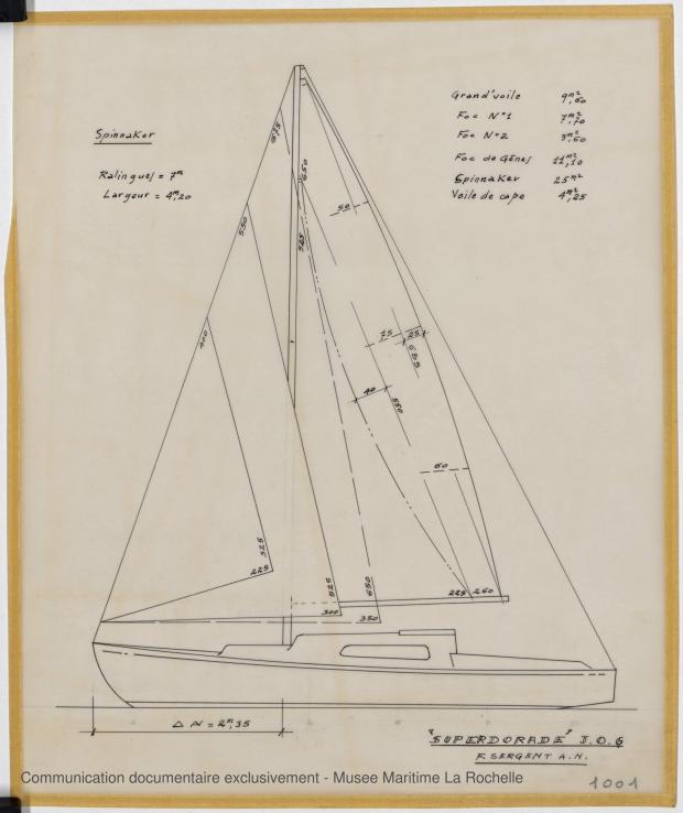 PLAN DE VOILURE/GREEMENT - Super Dorade    (1965)