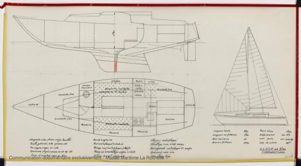 PLAN GENERAL - Freya III racing cruise 9,50 m (1965)