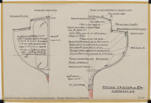 PLAN DE CONSTRUCTION - Freya III racing cruise 9,50 m (1965)